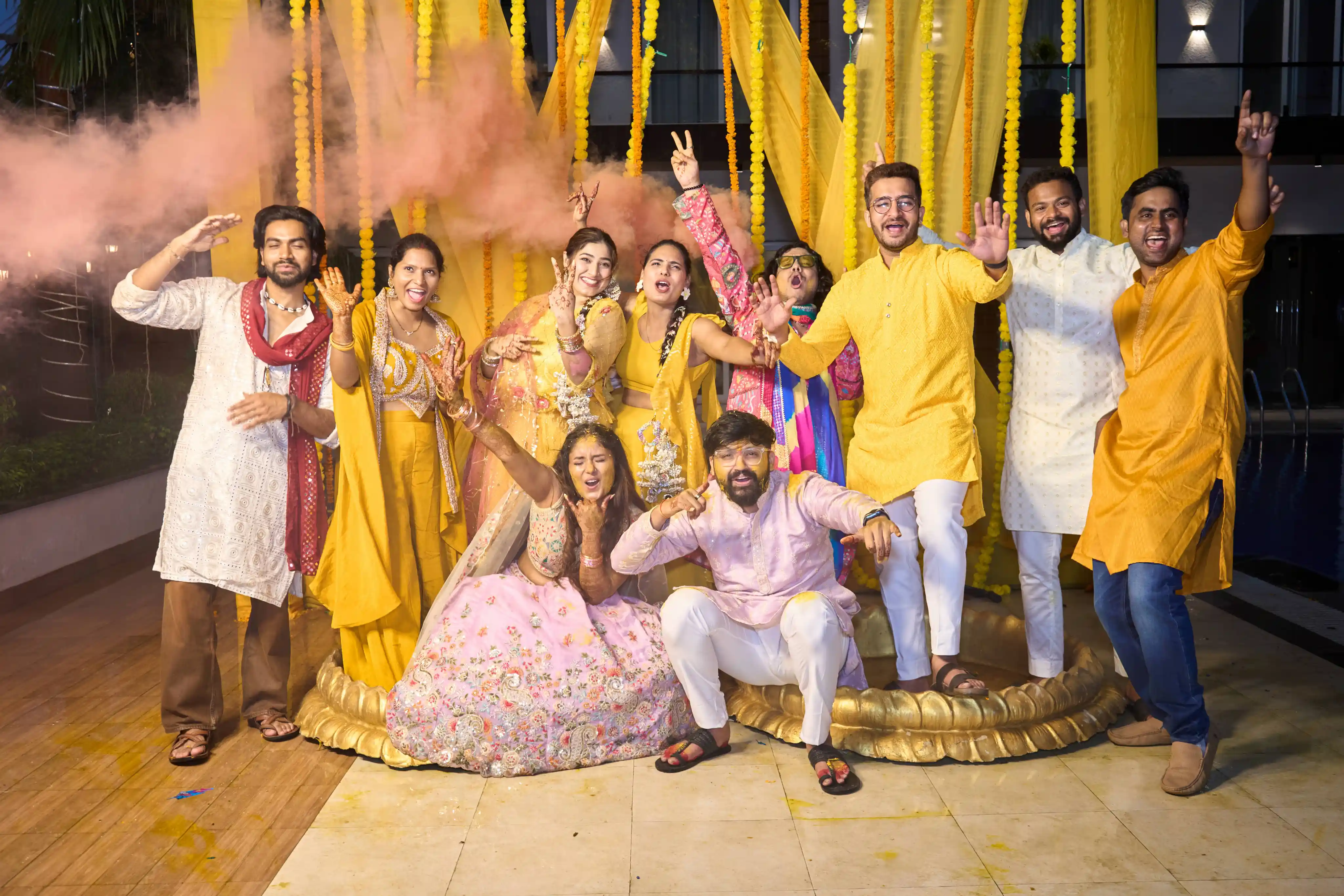Wedding photography at Hotel Divine Banaras Varanasi - haldi celebration by The WeddingShoot